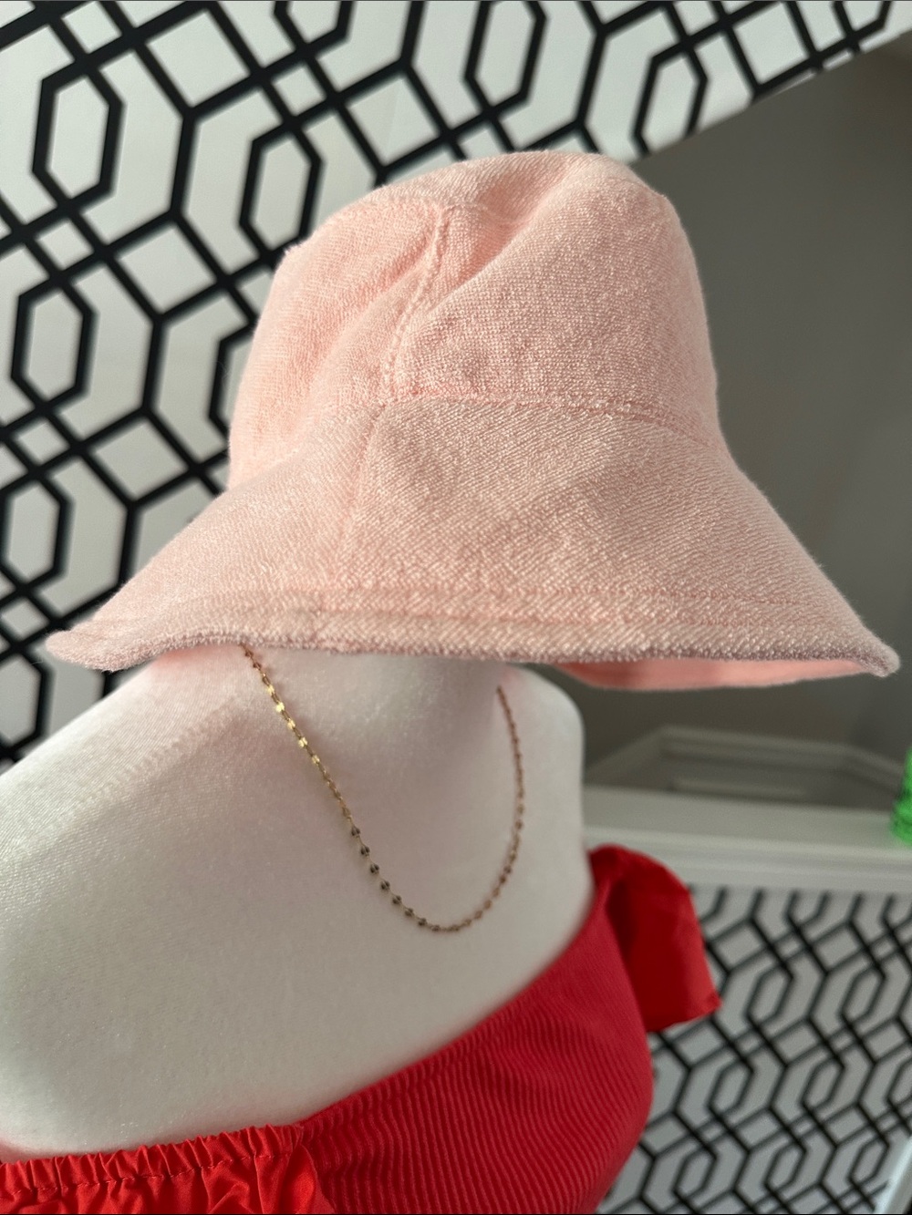Shade & Shore Pale Pink Terry Cloth Bucket Hat